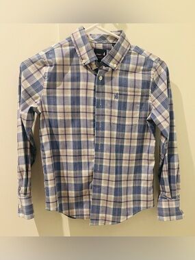 johnnie-O Blue & White Plaid Button-Down Shirt